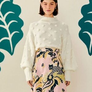 NWOT FARM RIO Handmade Flowers Embroidered Sweater XS